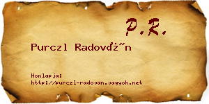 Purczl Radován névjegykártya